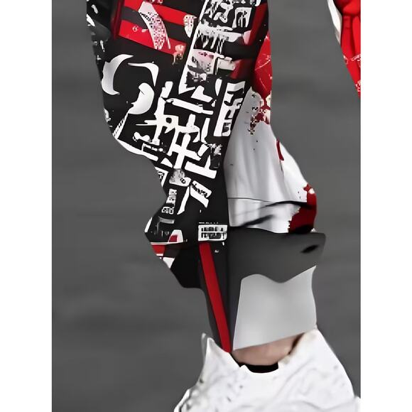 Cyberpunk Anime Girl Oni Demon Techwear Streetwear Joggers Pants S M, L, XL, XXL - Picture 3 of 6